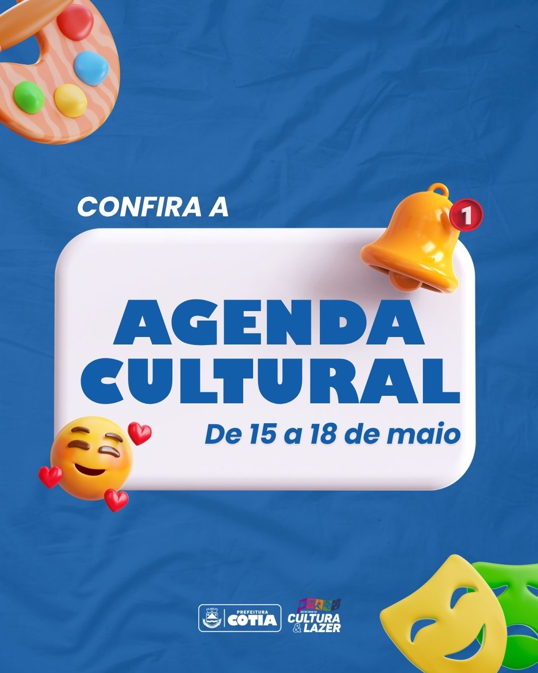 Confirmada a agenda cultural de Cotia entre os dias 15 e 18 de maio