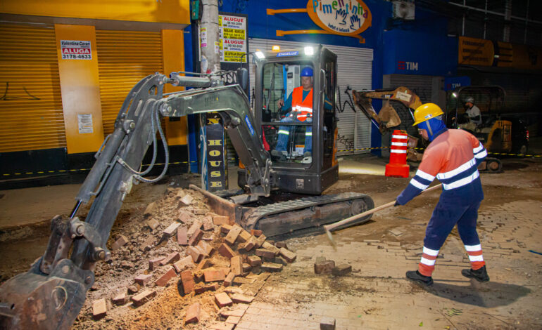 Prefeitura de Carapicuíba segue com obras de revitalização do Calçadão do Centro