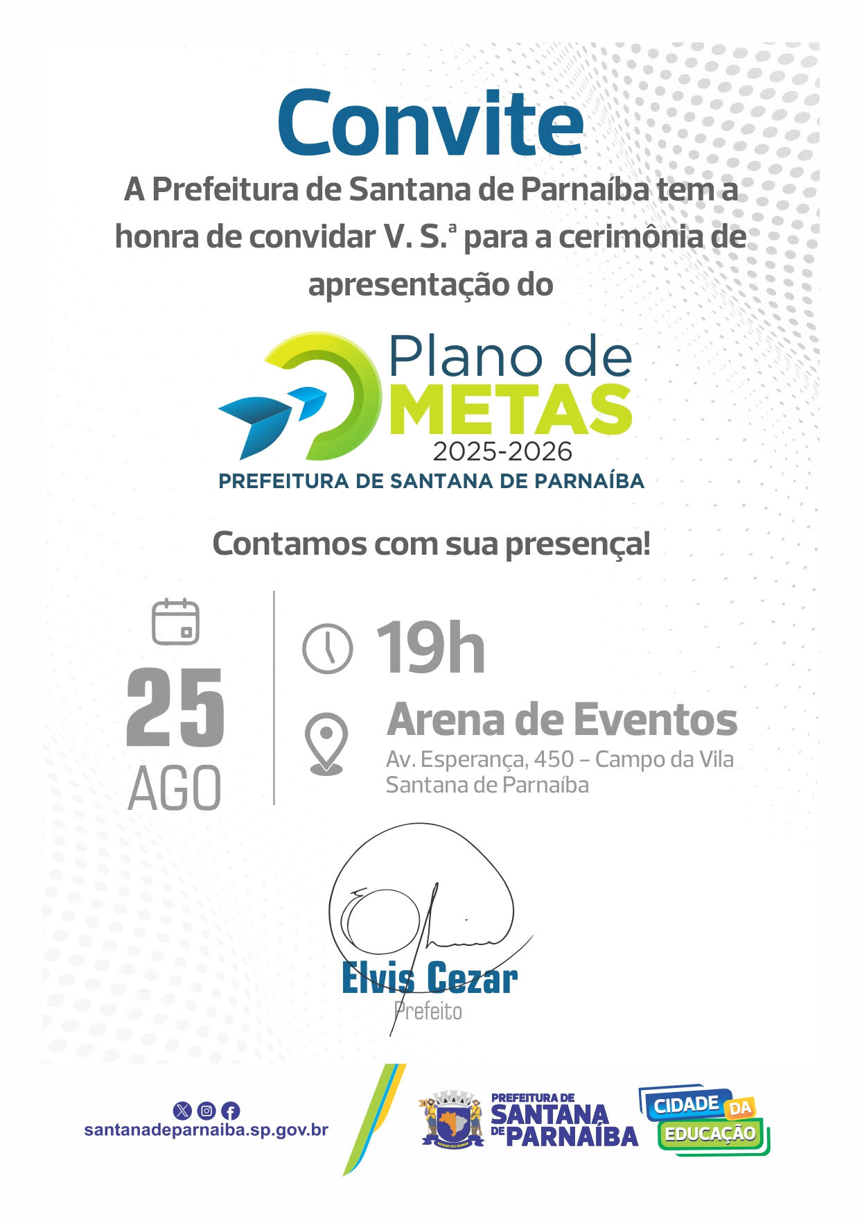 Prefeitura de Santana de Parnaíba lança Plano de Metas na segunda-feira (25/8)