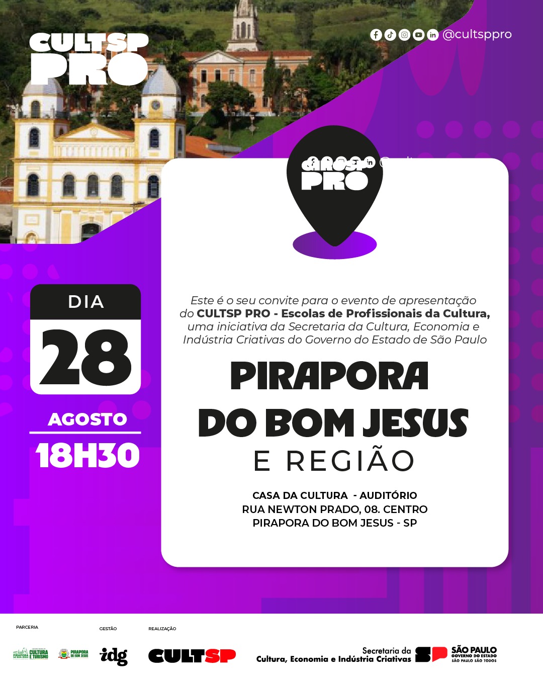 PIRAPORA DO BOM JESUS SEDIA APRESENTAÇÃO DA ESCOLA DE PROFISSIONAIS DE CULTURA