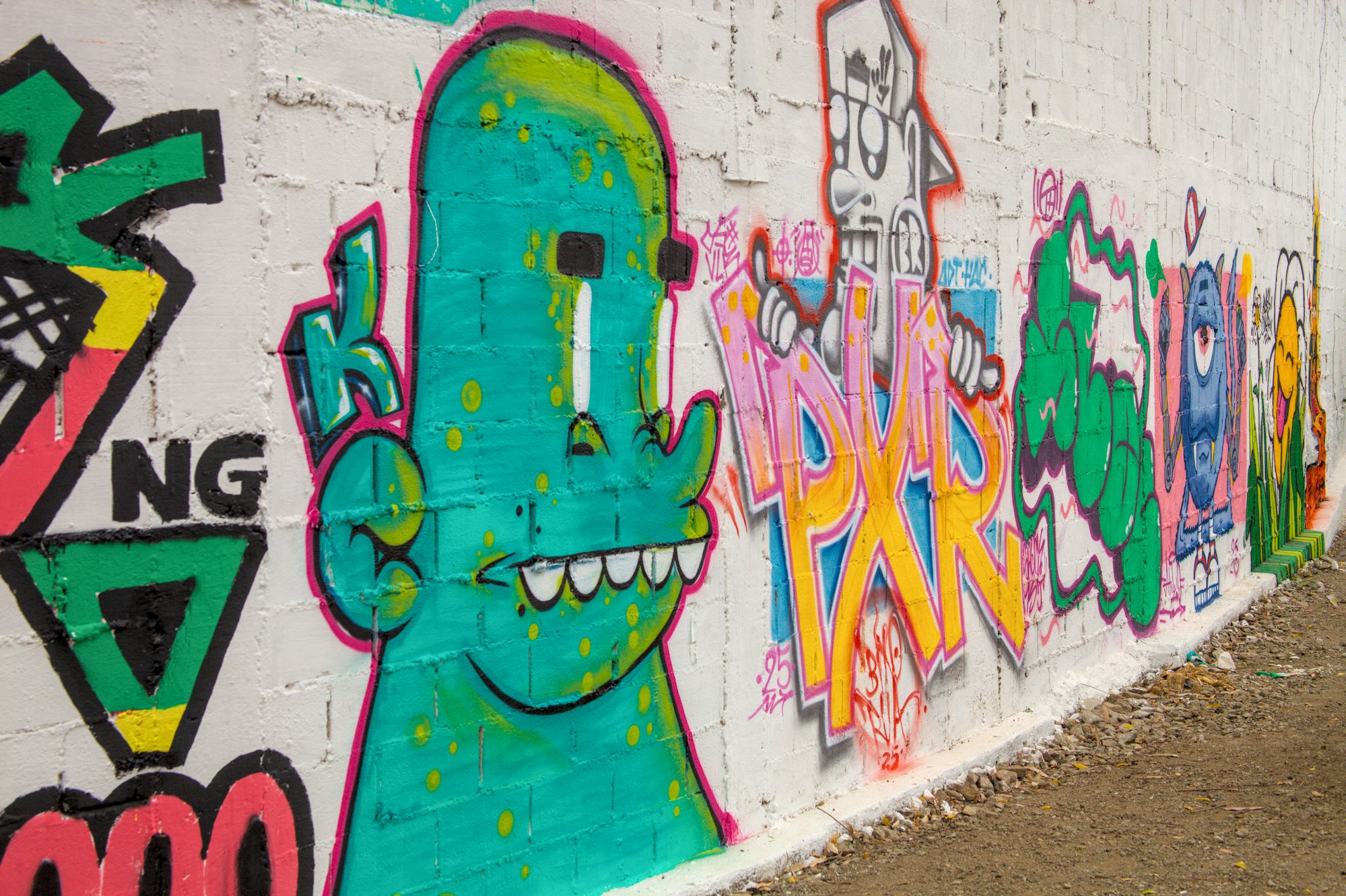 Ecoponto do Parque São George ganha mural de grafite feito por artistas da cidade