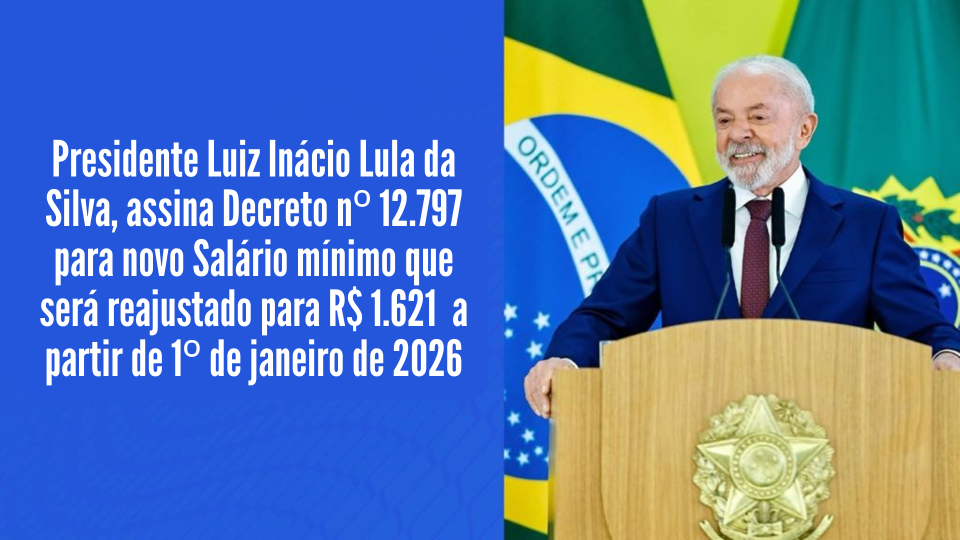 Salário mínimo será reajustado para R$ 1.621 a partir de janeiro de 2026
