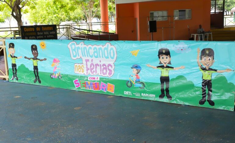 Brincando nas Férias com a Semurb promove conscientização no trânsito no Parque Dom José