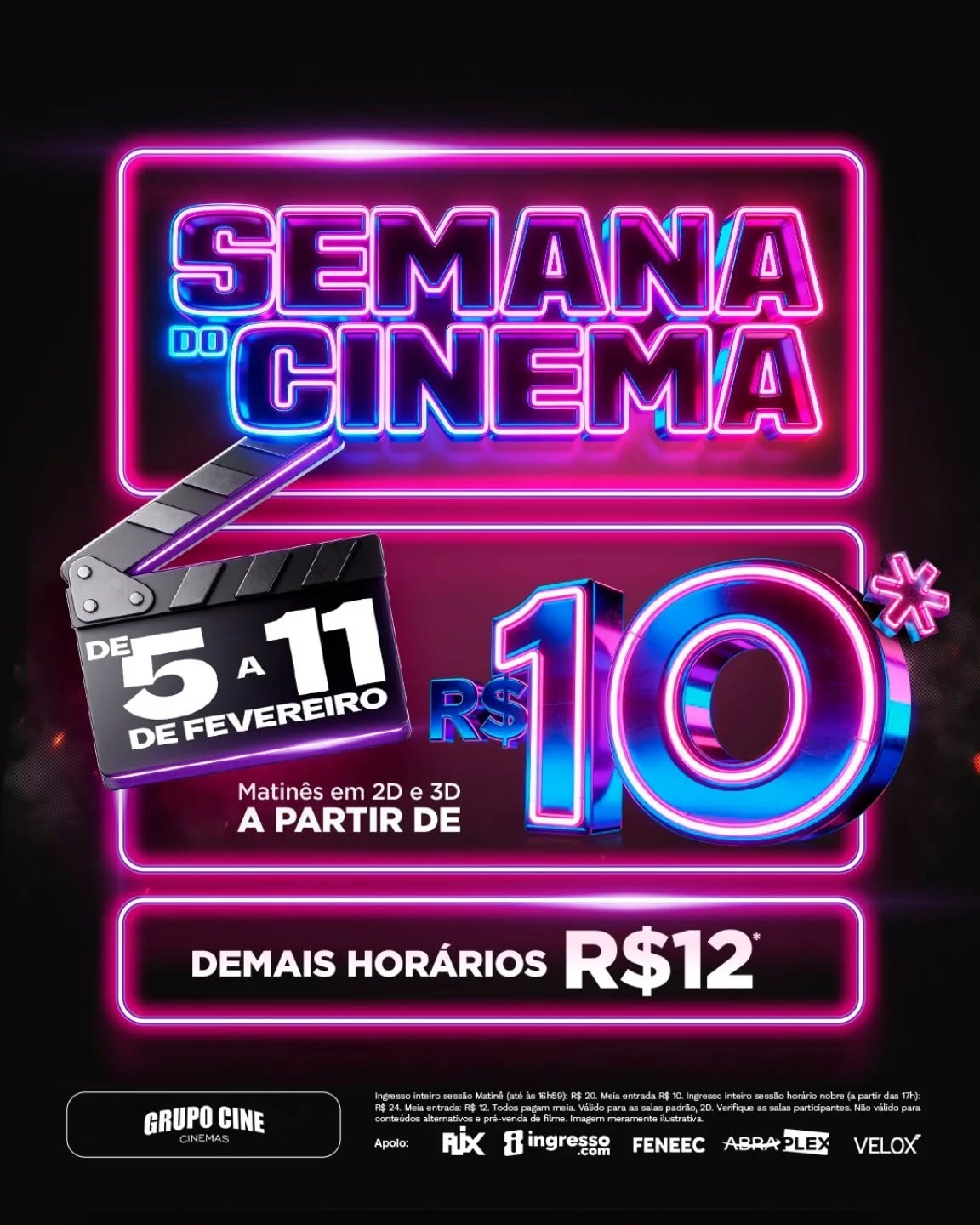 Semana do Cinema no Shopping Central Park tem preços promocionais de R$ 10 e R$ 12