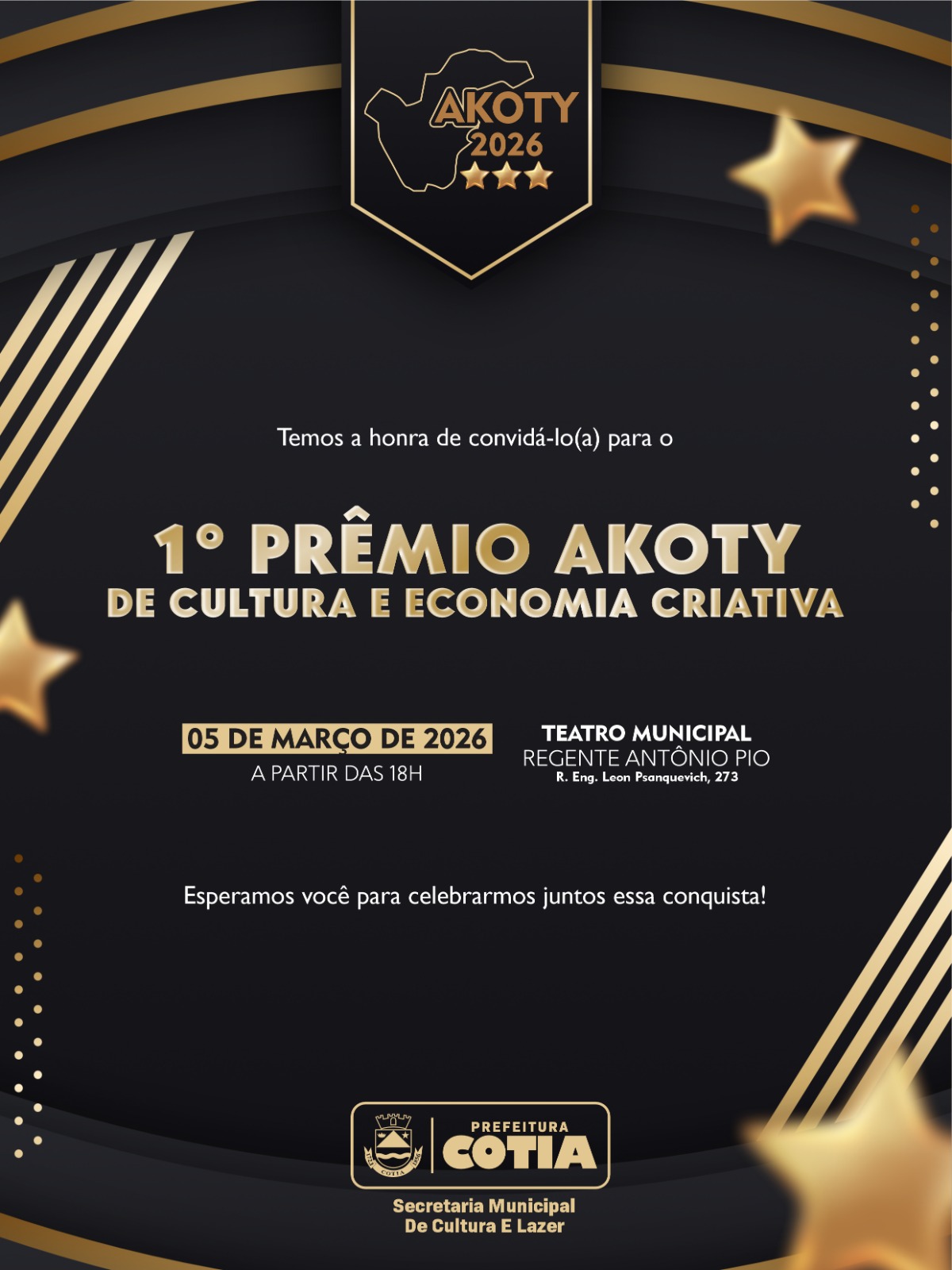 Cotia entrega Prêmio Akoty de Cultura e Economia Criativa