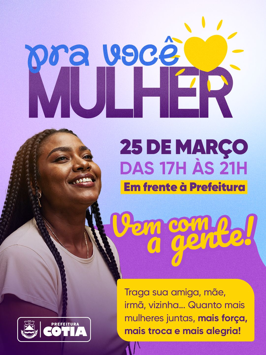 PRA VOCÊ, MULHER! Feira noturna terá programação especial para mulheres, nesta quarta (25)
