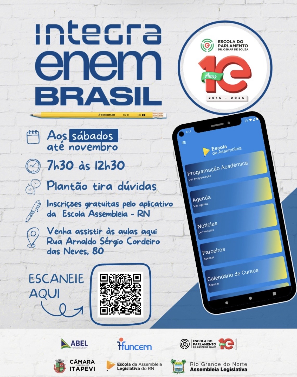 Escola do Parlamento está com inscrições abertas para o curso INTEGRA ENEM!