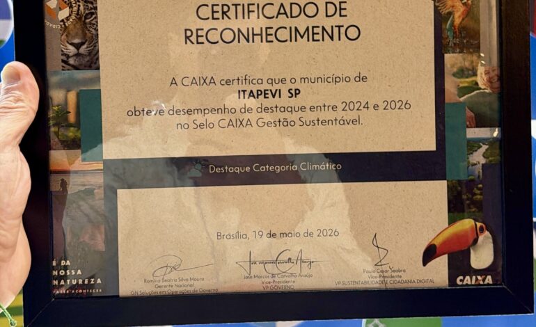 Prefeitura de Itapevi recebe Selo CAIXA Gestão Sustentável por boas práticas de governança
