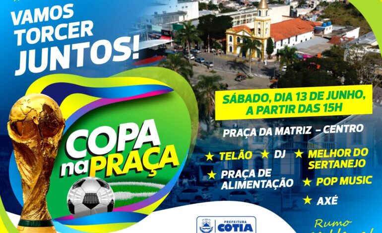 Convocados para torcer: Cotia terá transmissão dos jogos do Brasil na Praça da Matriz