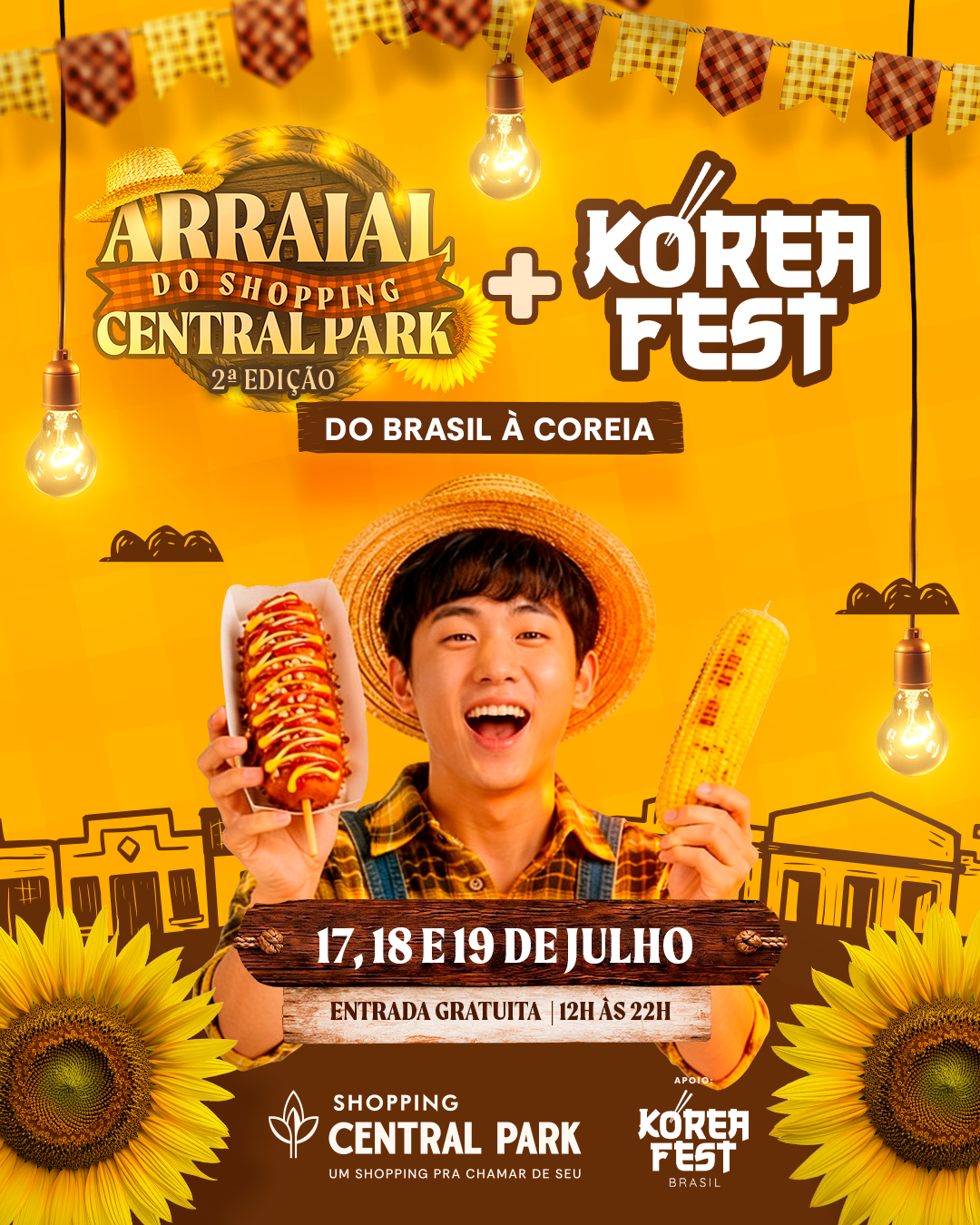 Arraial e Korea Fest agitam final de semana no Shopping Central Park