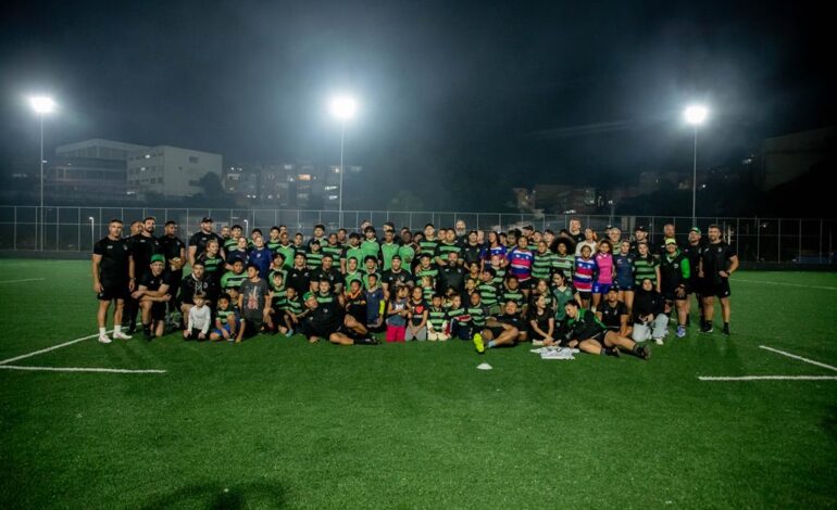 Campeões de rugby da Nova Zelândia são recebidos no Parque da Juventude de Barueri