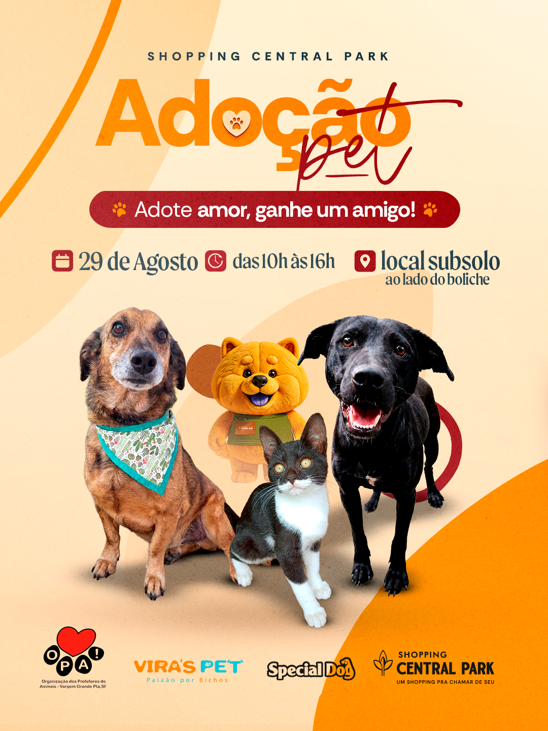 Adoção de pets acontece neste sábado em Vargem Grande Paulista