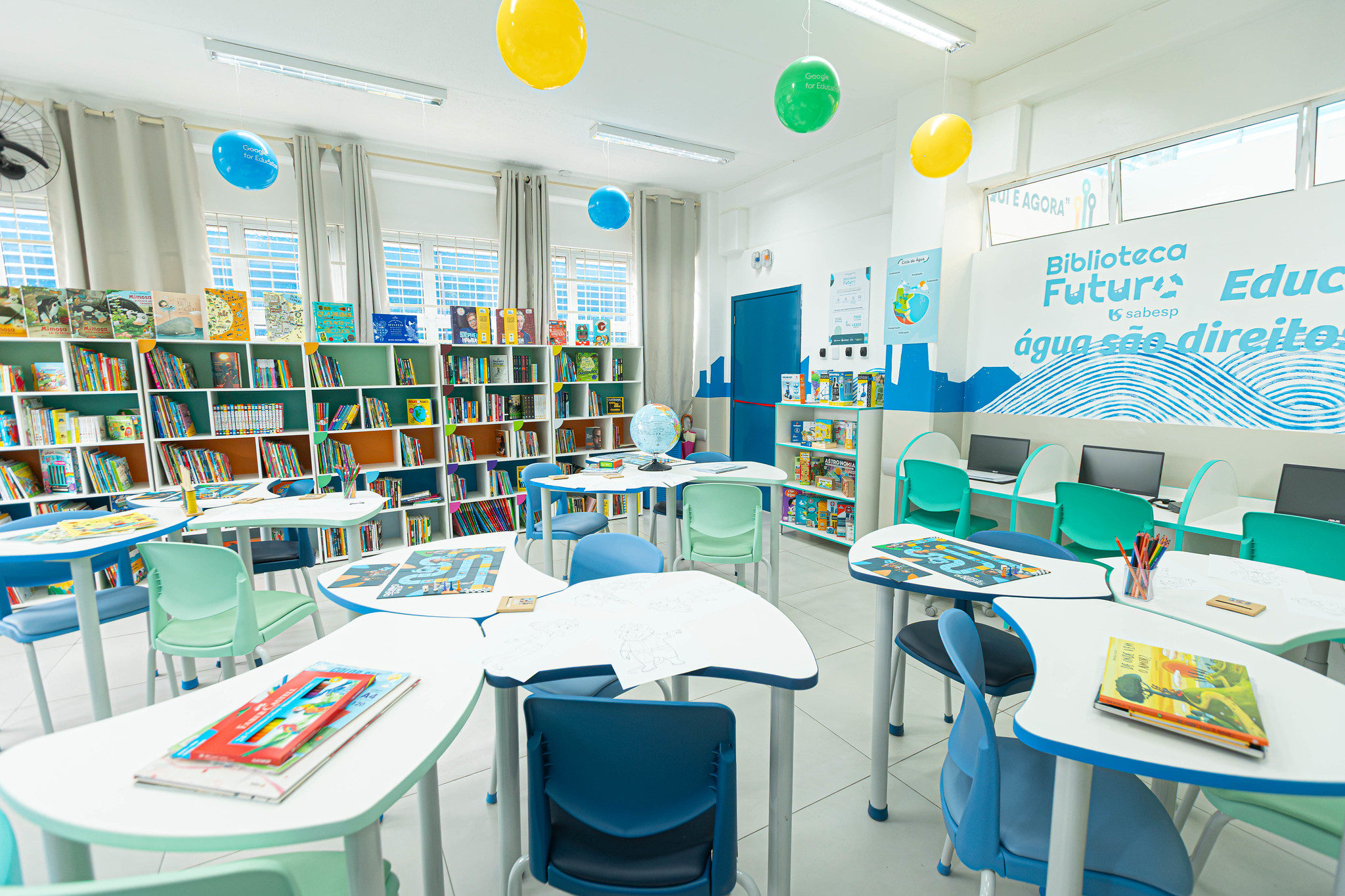 Escola do Futuro de Amador recebe biblioteca com 1,2 mil livros e recursos de tecnologia